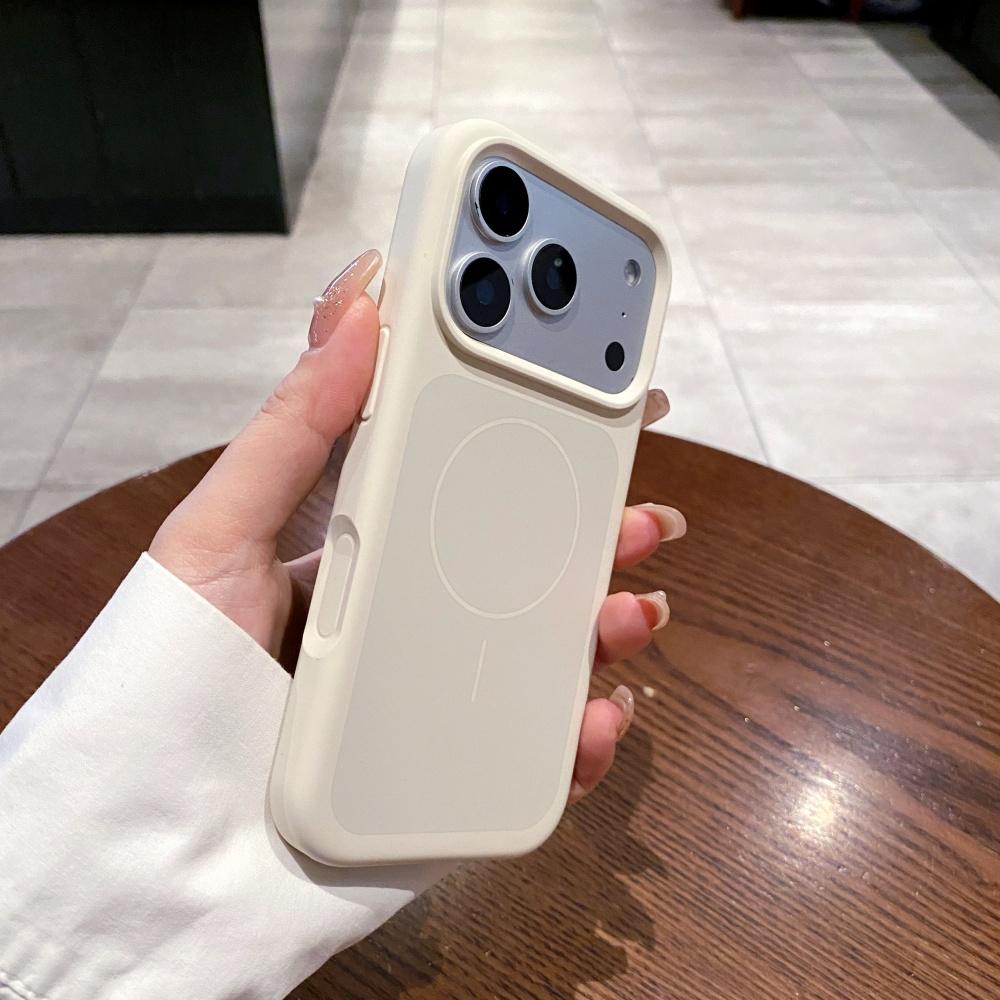 

Original Pure Color Liquid Silicone for Magsafe Case For iPhone 17 Pro 17 Pro Max Large Window Skin Feeling Shockproof Cover iPhone17 Pro белый