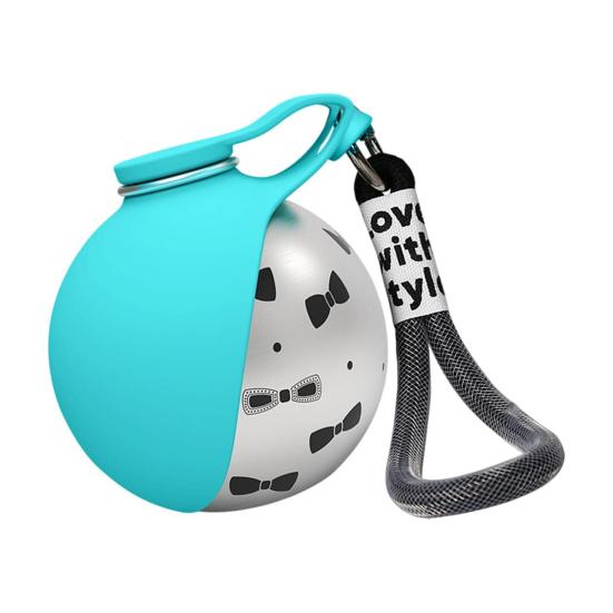 Bottiglia d'acqua pieghevole per cani, distributore d'acqua portatile per animali domestici con ciotola in silicone, bottiglia in acciaio inossidabile, ciotola d'acqua da viaggio per passeggiate all'aperto