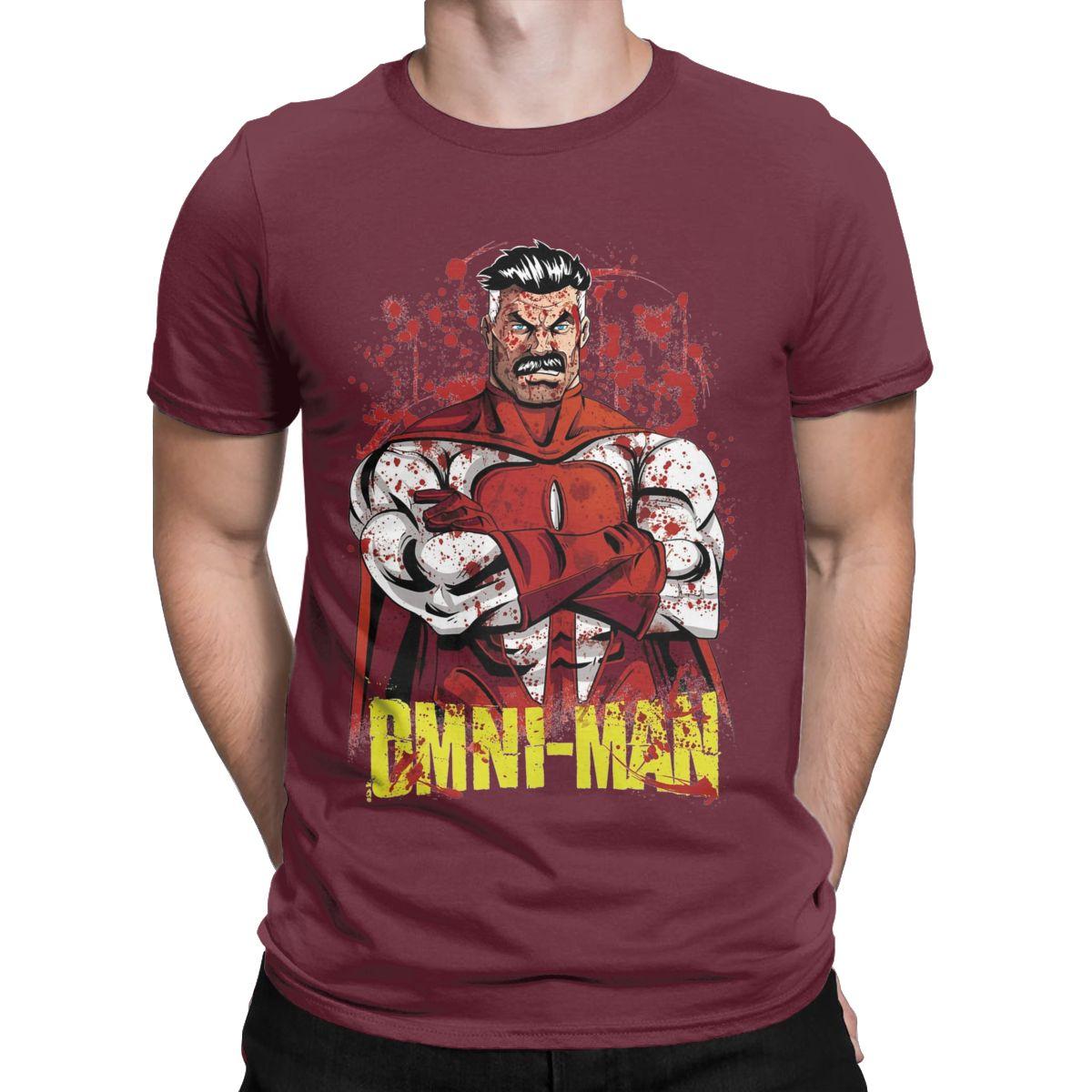 

Футболка Invincible Comic для мужчин, хлопковые забавные футболки с круглым воротом, футболки с коротким рукавом, летние XXXXXL бордовый