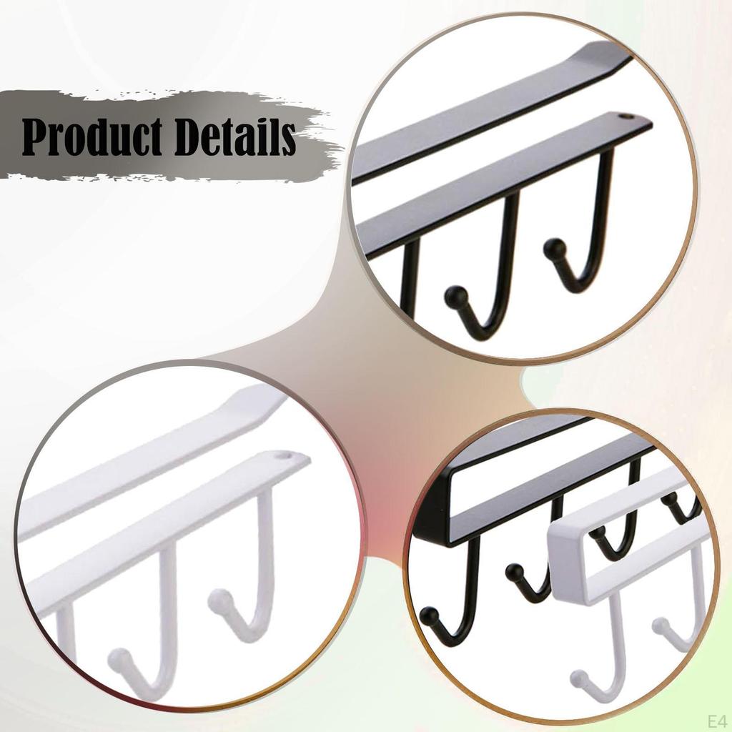 2 Coffee Cup Holders with Hooks, Hanging Rack, Iron under-Cabinet Organizer for Kitchen