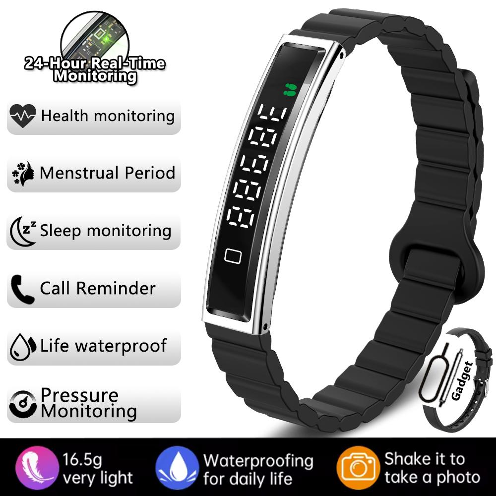 Fashion Women Smart Bracelet Sport Mode Fitness Tracker Heart Rate Health Monitoring IP68 Waterproof Smart Watch Men  NEW Two Straps