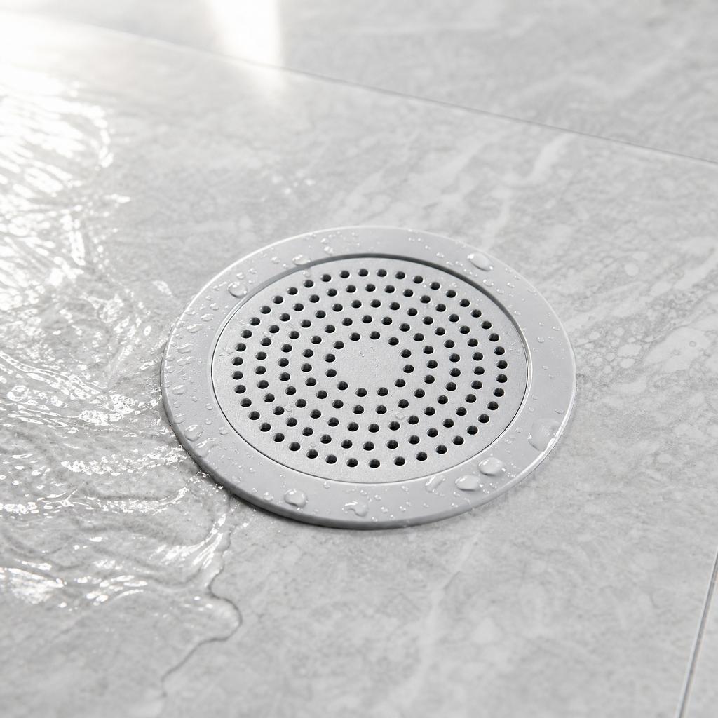 Stainless Steel Silicone Edge Shower Drain Cover Round Floor Strainer for Bathroom Balcony Kitchen Filter Mesh Lid Protector
