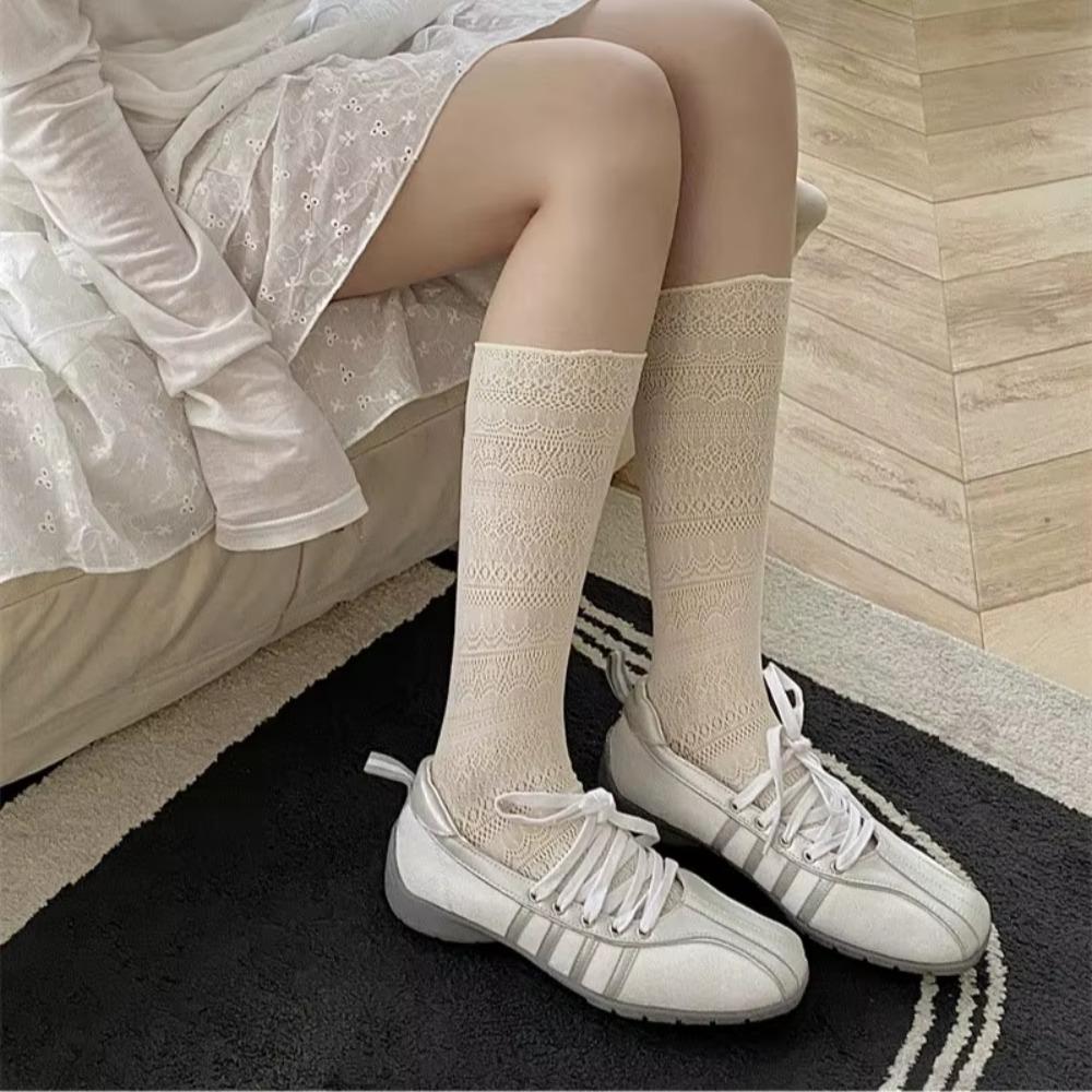 Cotton Lace Socks Hollow-Out Mesh Casual Socks Kawaii Lolita Socks  for Women