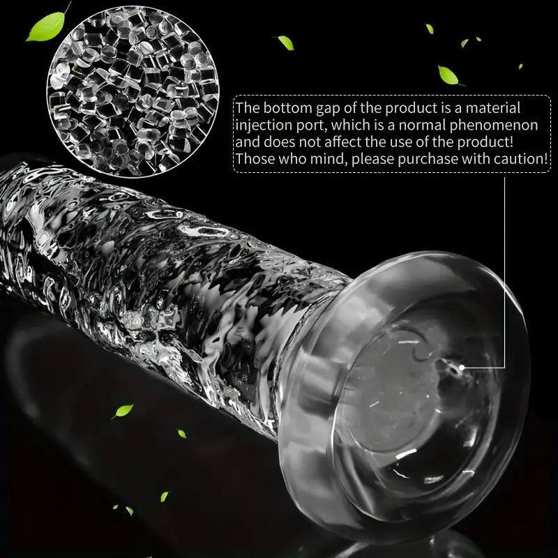 Large Egg-Free Penis Transparent Jelly Crystal Simulation Small and Medium Wear Adult Female Masturbation Stick Dildo