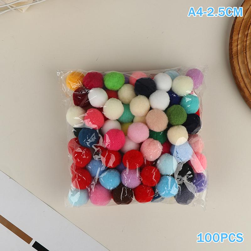 10-30MM Soft Fluffy Pom Poms 100Pcs for Kids DIY Craft Supplies Handmade Art Balls Decor Projects