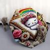 1pc Hello Kitty Butterfly Wings Automatic Opening/Closing Umbrella - Portable Folding Design, 8-Bone Iron Frame Outdoor Umbrella, Ideal Gift for Fans,
