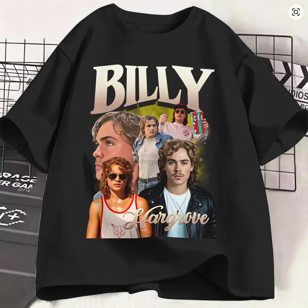 Unisex Billy Hargrove T Shirt I Love Billy Hargrove Cotton Clothes Casual Short Sleeve Crewneck Tee Shirt Unique Tshirt