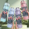 1PC London Big Ben Britain Flag Print 750ml Color Plastic Sports Water Bottle Leakproof Flip Straw Lid Suitable for Sports Office Home Use