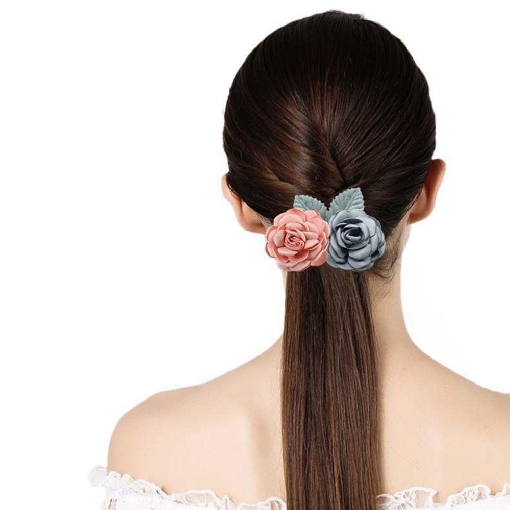 Rose Airline Stewardess Hotel Women Spring Clips Ponytail Clip Korean Bun Snood Hairgrips Cover Net