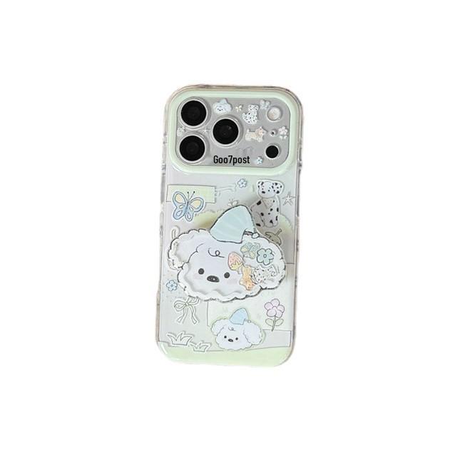 Spring Butterfly Dog Stand Case for iPhone 17/16 Pro Max/15 Pro - New Model