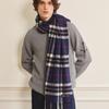 ABRAHAM MOON Merino Wool Shawl Muffler 50cm - Navy Thompson
