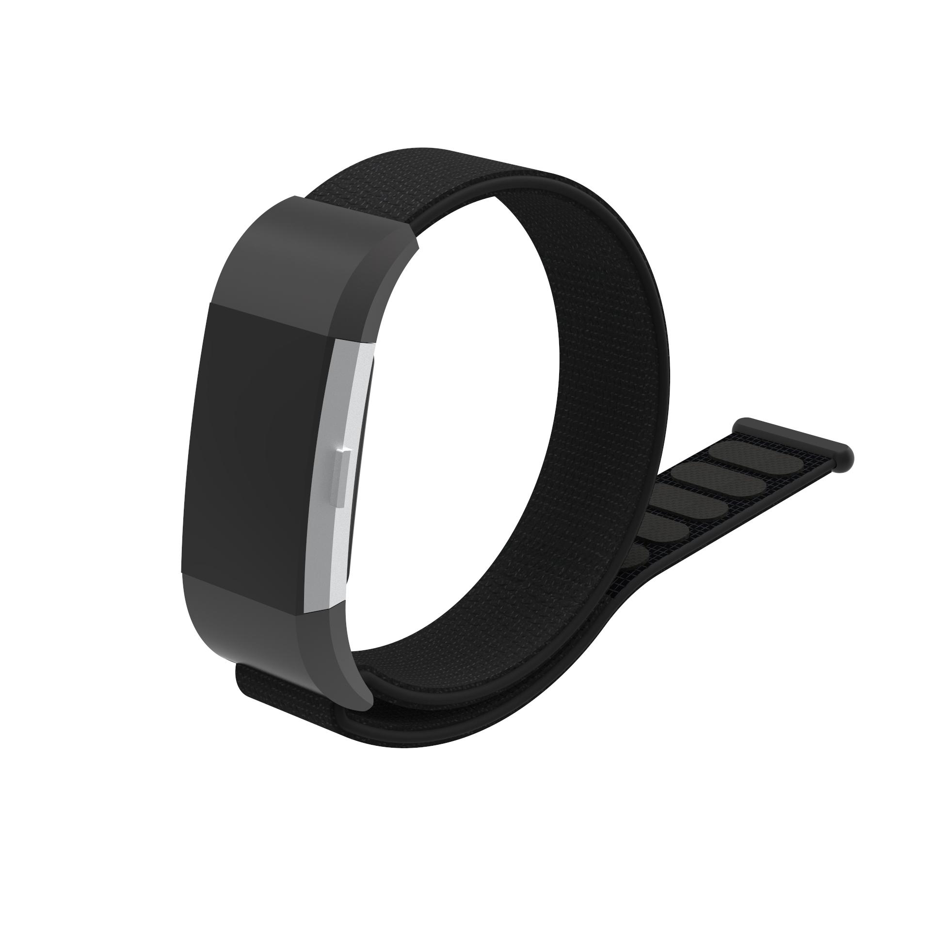 

Closure Flexible Nylon Watch Band+Connector for Fitbit Charge 2 Black