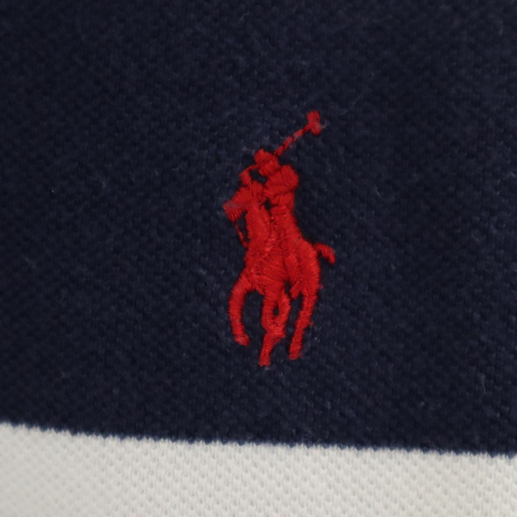 Polo by Ralph Lauren Border Pattern Short Sleeve Polo Shirt Kanoko Fabric Men's Used