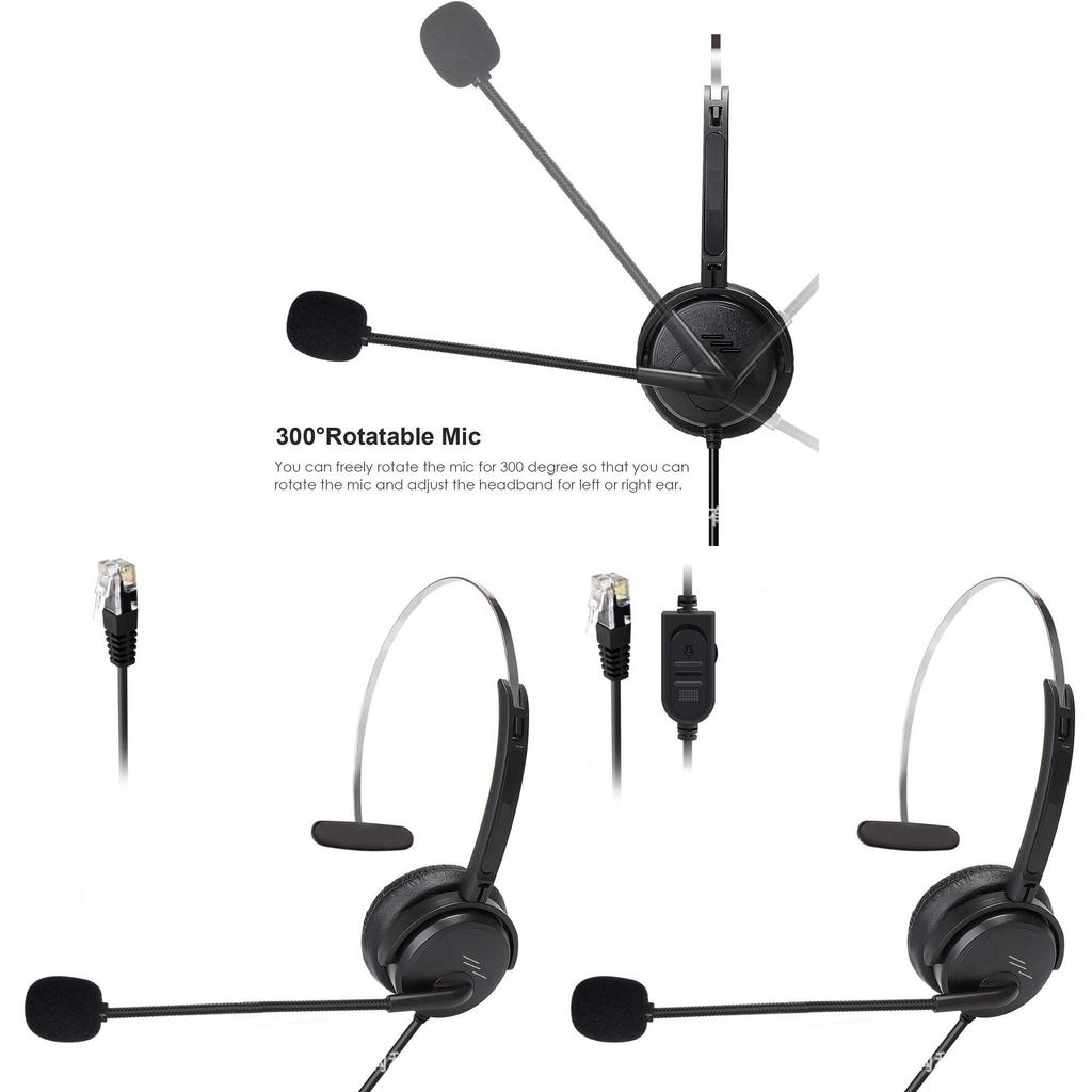 Call Center Headset With Microphone And Adjustable Ear Cushions For Office Communication