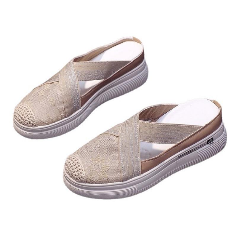 Baotou sandals women's summer lace platform lazy fisherman shoes casual shoes women's shoes