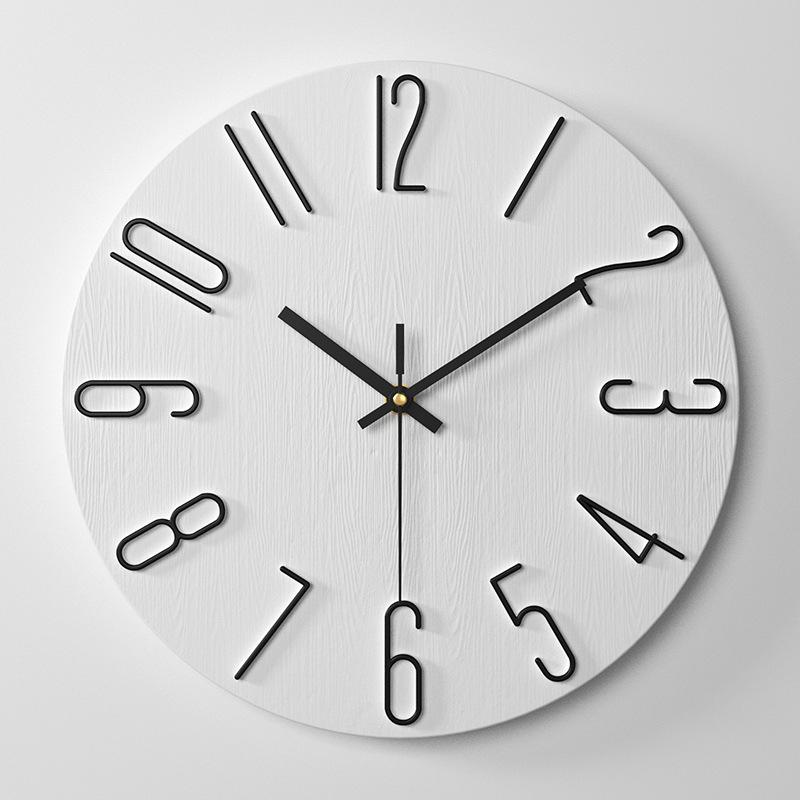 Living Room Wall Clock Simple Wall Mounted Household Stylish Decorative Clock 12 Inches 30Cm