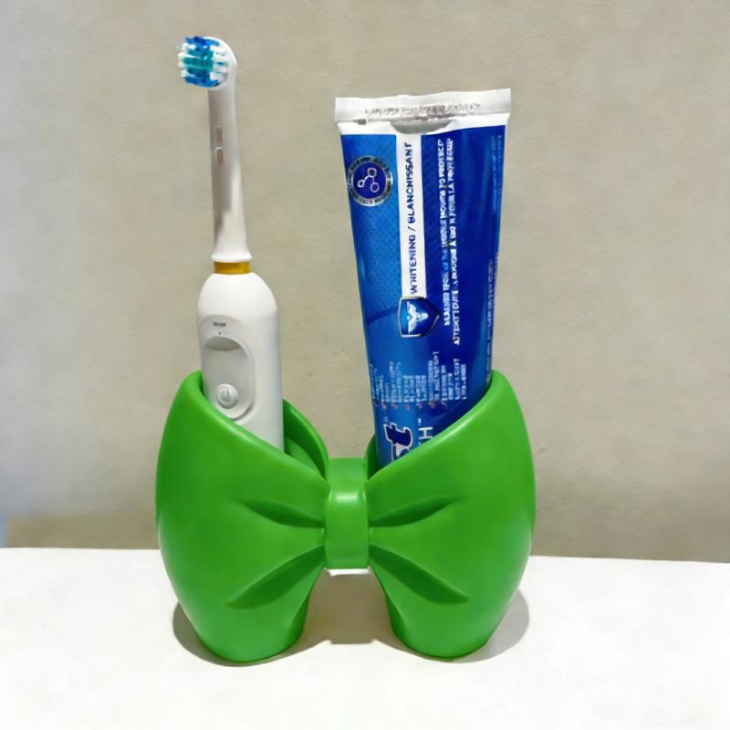 Creative Bow Pen And Toothbrush Holder | Plastic, Freestanding, Ideal For Bedroom And Bathroom Decor, Bathroom Accessories