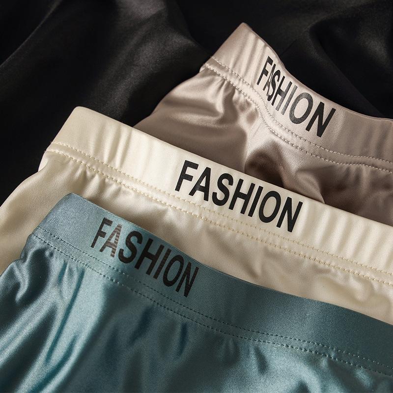 Male Spring and Summer Fashion New High-grade Sports Ice Silk Antibacterial Flat Angle Underwear