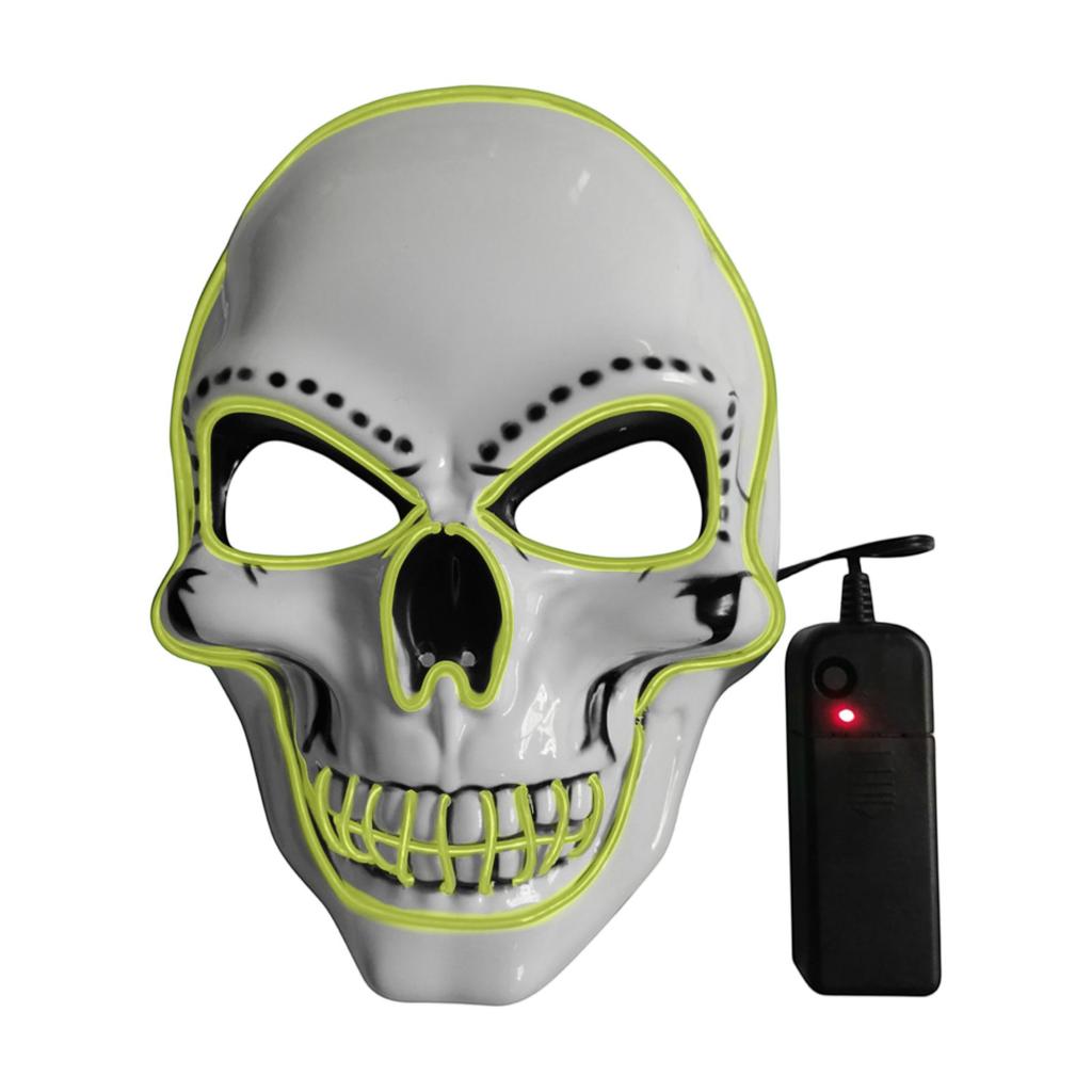 PVC Bílé Lebky Maska Led Maska Halloween Svítící Maska Sváteční Párty Svítící Masky se Studeným Světlem
