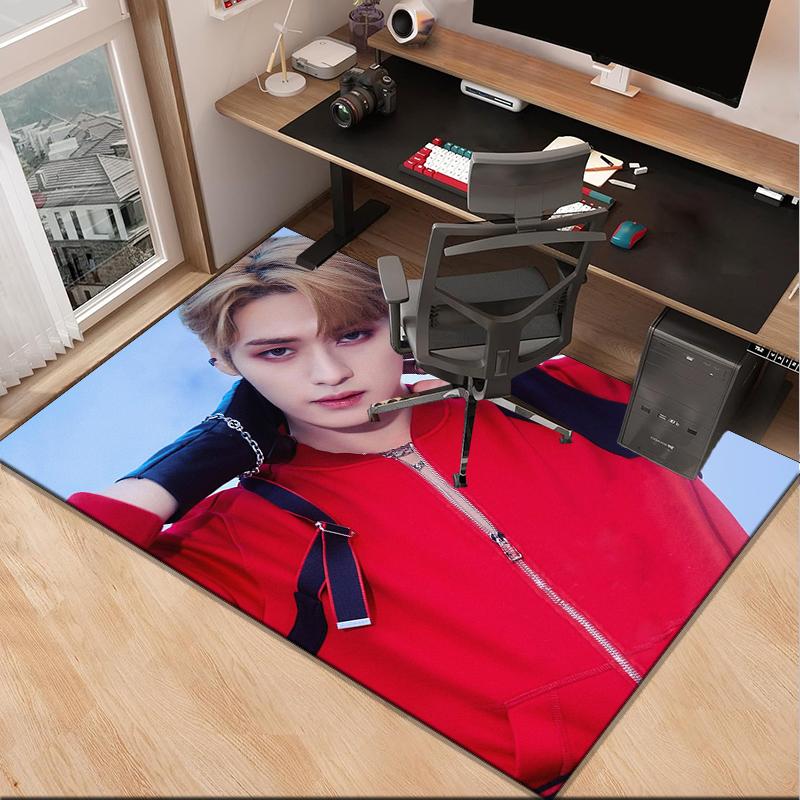 K-pop Group Stray Office Rug Chair Mat, Game Carpet, Suitable for Front Door, Bedroom, Living Room, Desk, Holiday Gift