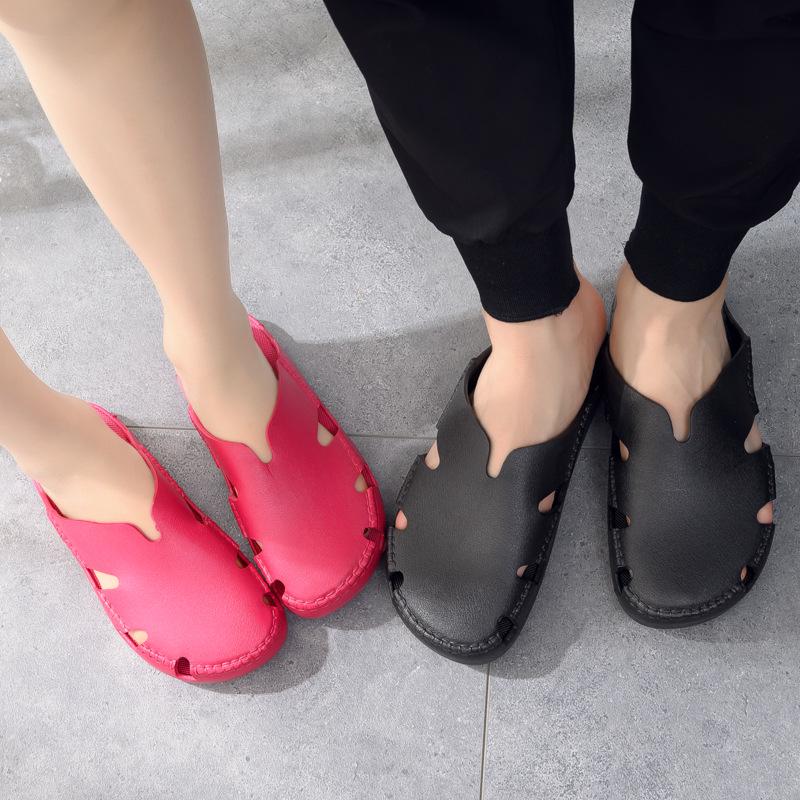 Super Soft Vietnamese Latex Closed-Toe Slippers: Non-Abrasive, Odorless Rubber Casual Shoes with Soft Soles for Men & Women