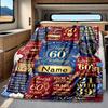 Happy 60Th Birthday Quotes Blanket Personalized Name Soft Comfortable Stylish Blanket Car Blanket Perfect For Travel Camping Outdoor Home Suitable For