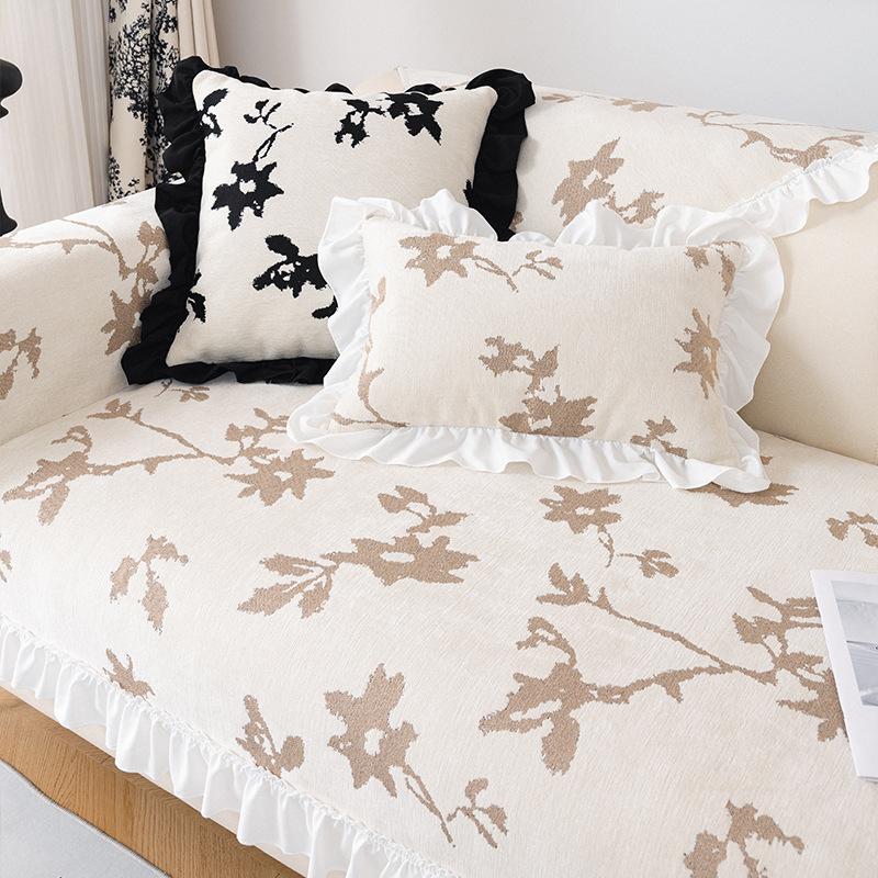New French Retro Sofa Cushion, Universal Light Luxury In All Seasons, One-Piece Straight-Row Combination Sofa Cover Cover Cloth