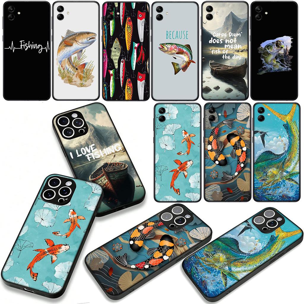 Phone Cover for Xiaomi Redmi Note 14 12 13 ProPlus A3 Pro Plus 12C 13C 14C 5G Case Fly Trout Carp Fishing Fish Rod Casing