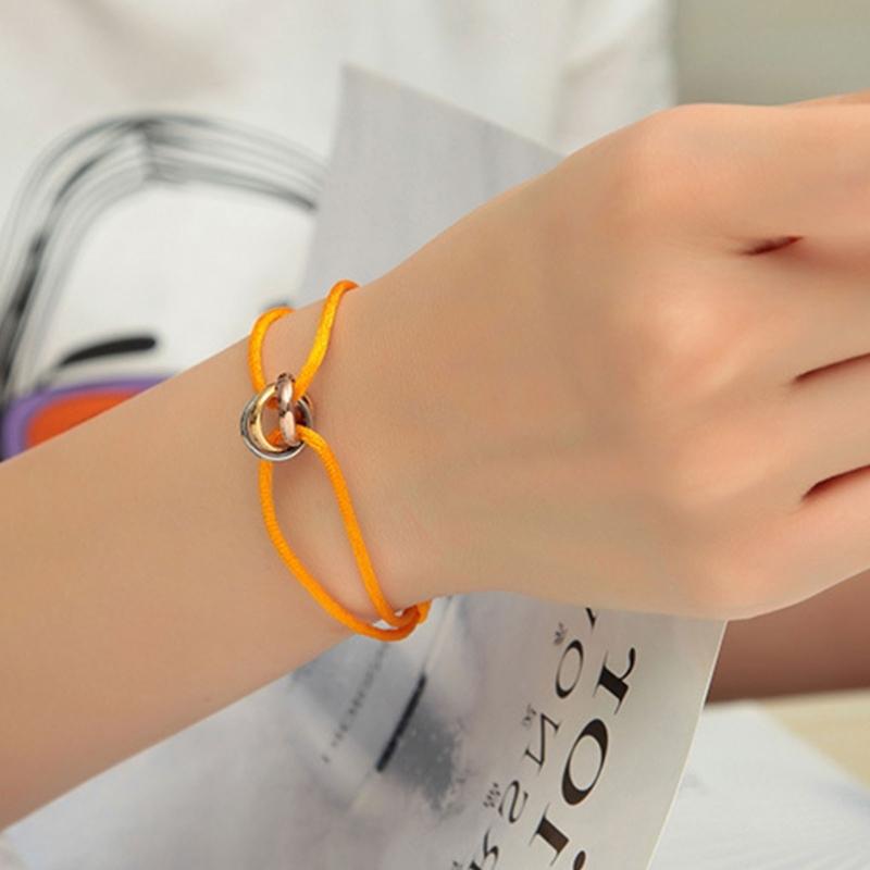 Metall-Schnallenringe Geflochtenes Seilarmband Handgemachtes Schnurarmband Schmuck Geschenk Verstellbare Freundschaft Partnerarmbänder
