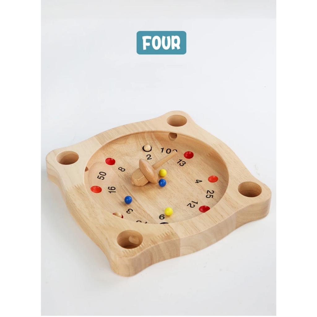 Roulette Schach Kinder Mathe Lernspielzeug Interaktives Gelegenheits-Partyspiel Kreatives Kompass-Schach Holzpuzzle Strategie-Spielzeug
