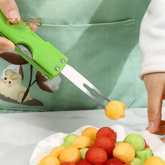 Tăiător de pepene verde 3 în 1 Set de lingurițe pentru pepene galben Separator de pulpă pentru înghețată Scooper pentru fructe Gadget de bucătărie