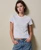 SHINE ON YOU Cotton Jersey Roll Edge T-Shirt _ Pure White