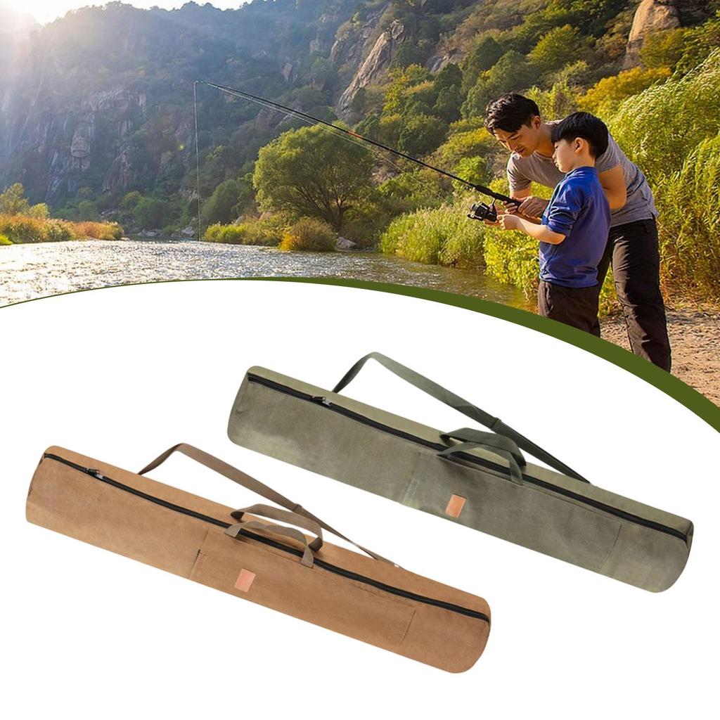 Canvas Fishing Rod Bag Protector 120cm Fishing Gears Organizer Pole Case Travel Carrier for Lures Traveling Gifts Outdoor Line