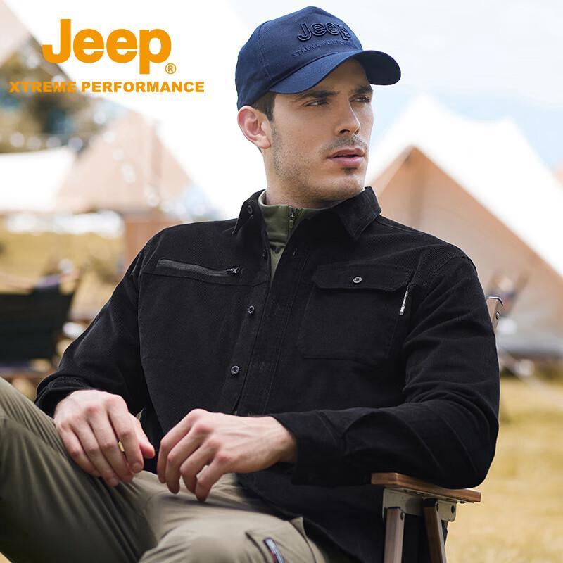 Jeep Men's Fleece Lined Collared Cardigan Shirt