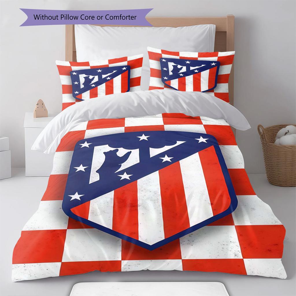 Ensemble couette et taies d'oreiller Atleti Décoration de maison Cadeau d'anniversaire (1 housse de couette + 2 taies d'oreiller, sans garniture.)