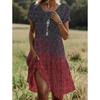 Women's Fashion Summer Spring Polka Dot Print Short Sleeve O-Neck Loose Waistline Casual Dresses