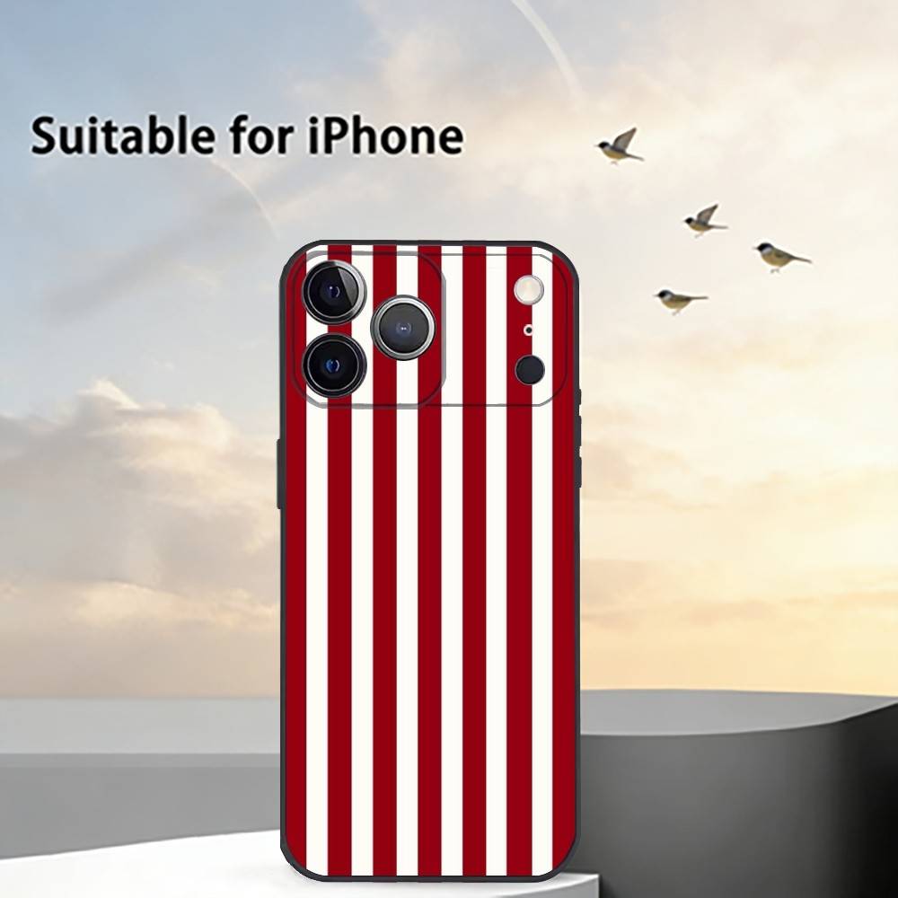 

Бордовый Белый Чехол для Телефона с S-Полосой Для iPhone 17, 16, 15, 14, 13, 12, 11 Plus, Pro Max, Других Мягкий Черный Чехол iPhone14Plus