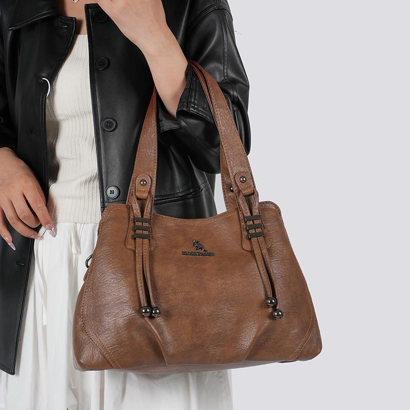 Women's Soft Leather Bag Solid Color Tote Bag Mother Bag Crossbody Bag