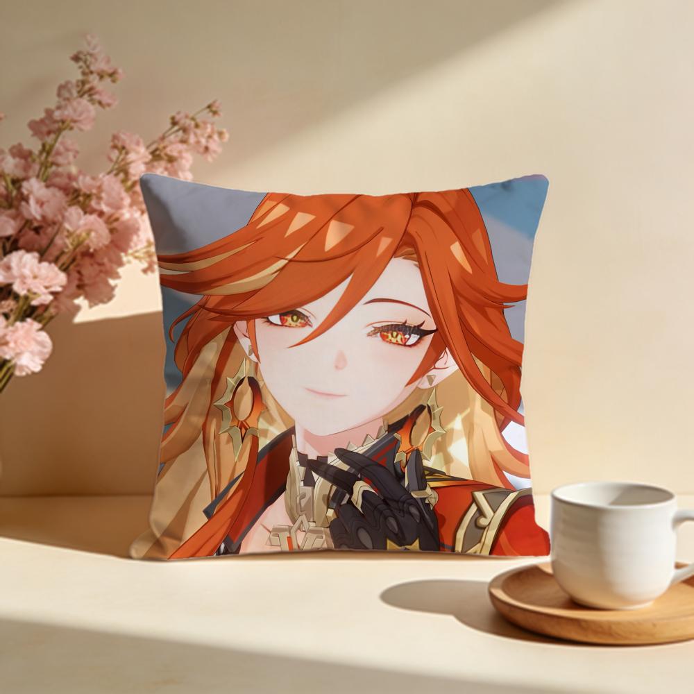 Trendy GGenshin Impact Mavuikaful Cushion Cover Stylish Washable Pillow Cover Ideal for Couch Bedroom Car Decoration