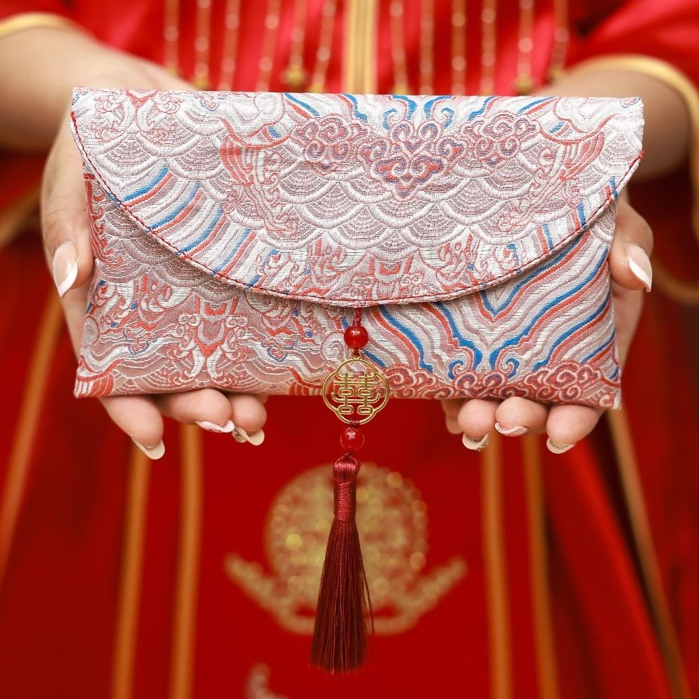 

Embroidered Wedding Hongbao Tassel God of Wealth Red Pocket Wedding Celebration Style 3