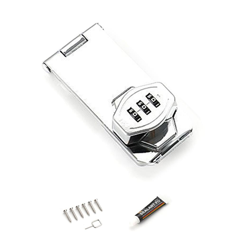 3-Digit Combination Lock Password Safety Cabinet Hasp Locks Aluminum Alloy File Cabinet Lock AntiTheft Drawer Lock