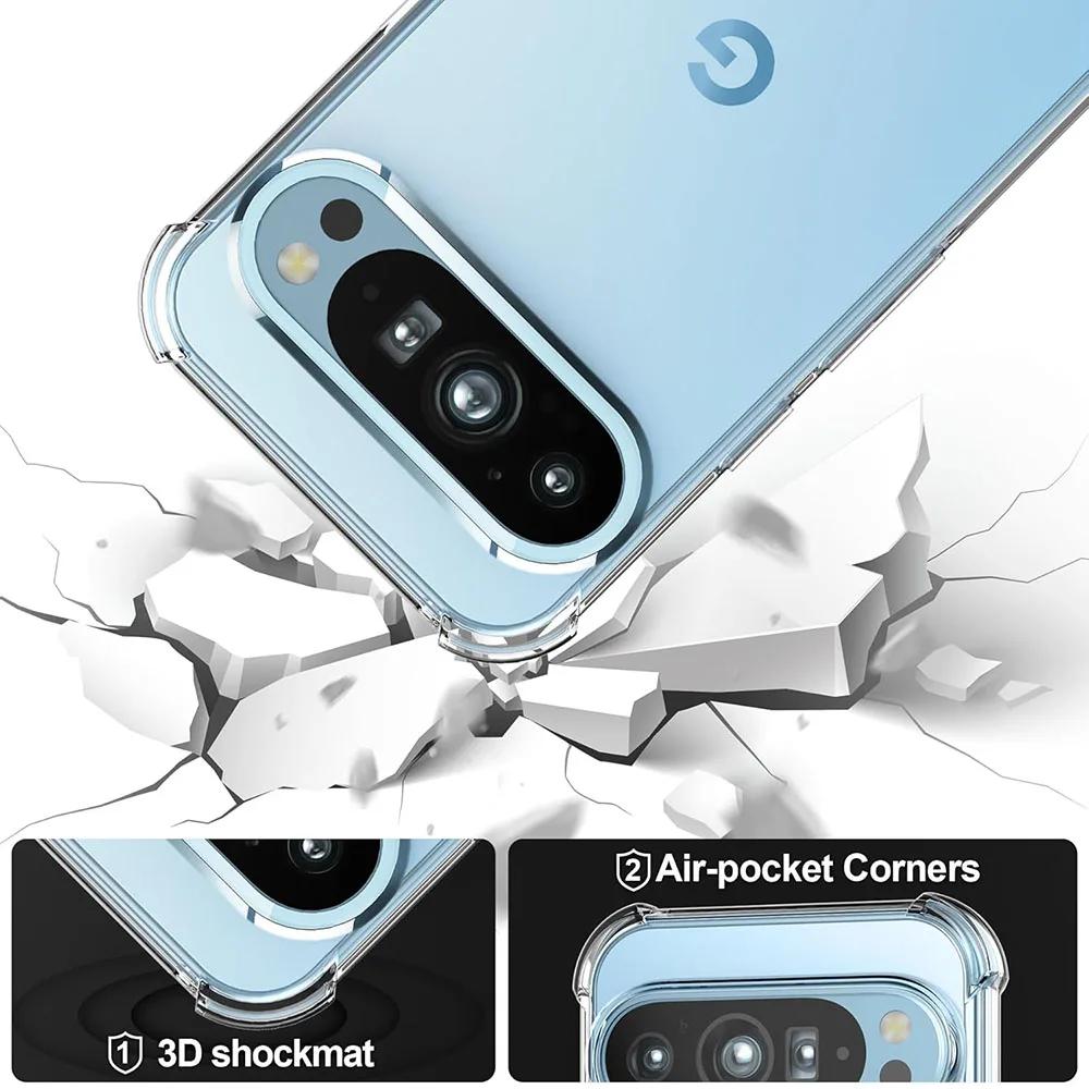 Transparent Anti-yellowing Phone Case For Google Pixel 10 Pro 9 XL 8 7 6 9A 8A 7A 6A Shockproof Silicone Clear Airbag Back Cover