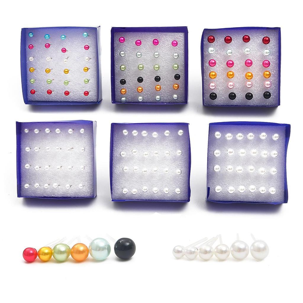 12Pairs Nachahmung Perle Ohrring Stud Ohrring Set Für Frauen Kind Mit Box Ohrringe Schmuck