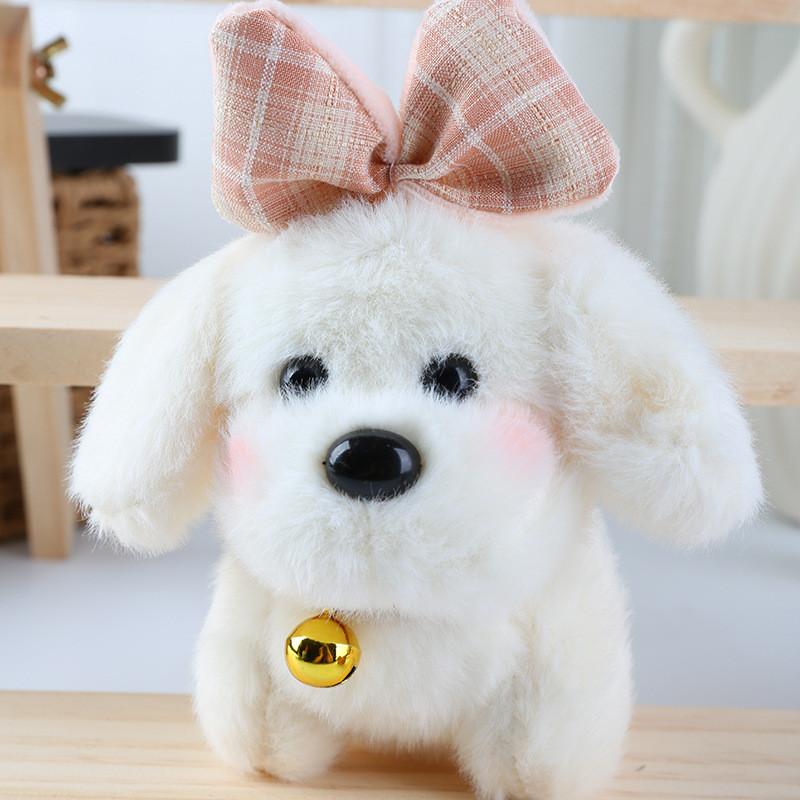 Bow Dog Bell Cute Plush Doll Keychain For Bag Decoration And Gift Collectors