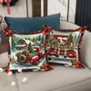 Merry Christmas decoration pillow cover Christmas car and gift pattern living room Sofa cushion cover room home decoration