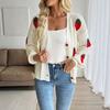 New Casual Cardigan for Women Versatile Strawberry Jacquard Sweater