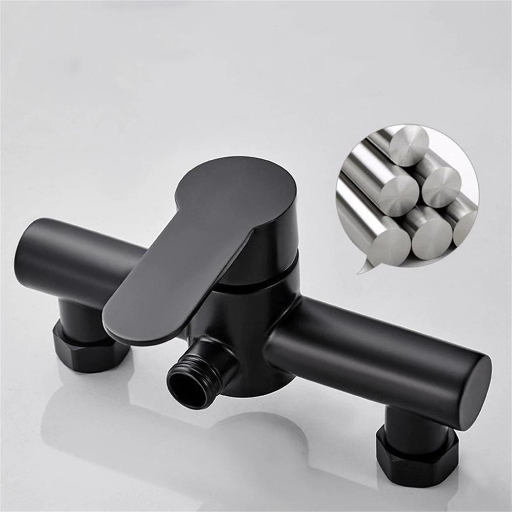 G1/2in Bathroom Shower Faucets 304 Stainless Steel Triple Bathtub Faucet Wall Mounted Hot and Cold Water Mixer Valve Nozzle Tap