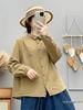 Mori-kei Double Layer Cotton Gauze Long Sleeve Shirt - Women's Loose Versatile Casual Top