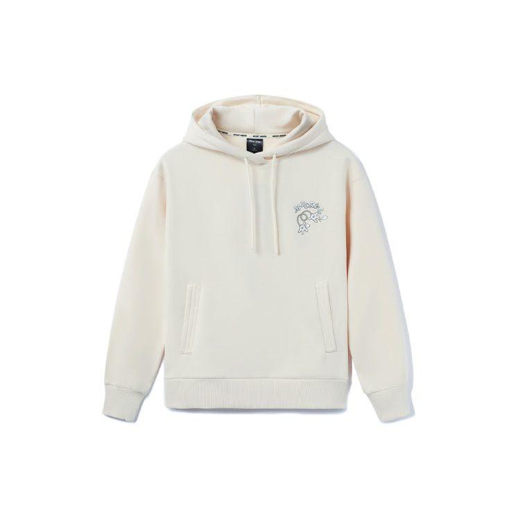 Li Ning X Disney Sweatshirts Women's Beige Hooded Thickened Regular AWDR690-7