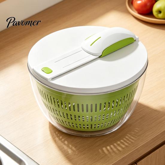 Detachable Drain Basket Vegetable Salad Spinner, Bowl And Mesh Design, Manual Multi-purpose Strainer Hand-Centrifugal Dehydration System, Quick Drying